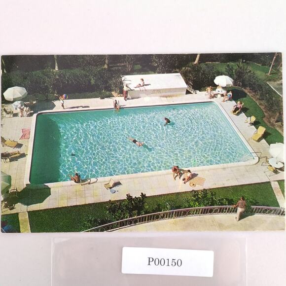 Vintage Florida Postcard Delray Beach The Grosvenor House 1960 Salt-Water Pool - Picture 1 of 2